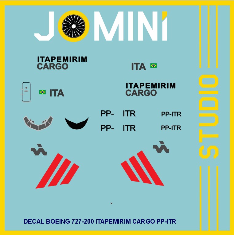 Decal Boeing 727-200 Itapemirim Cargo PP-ITR