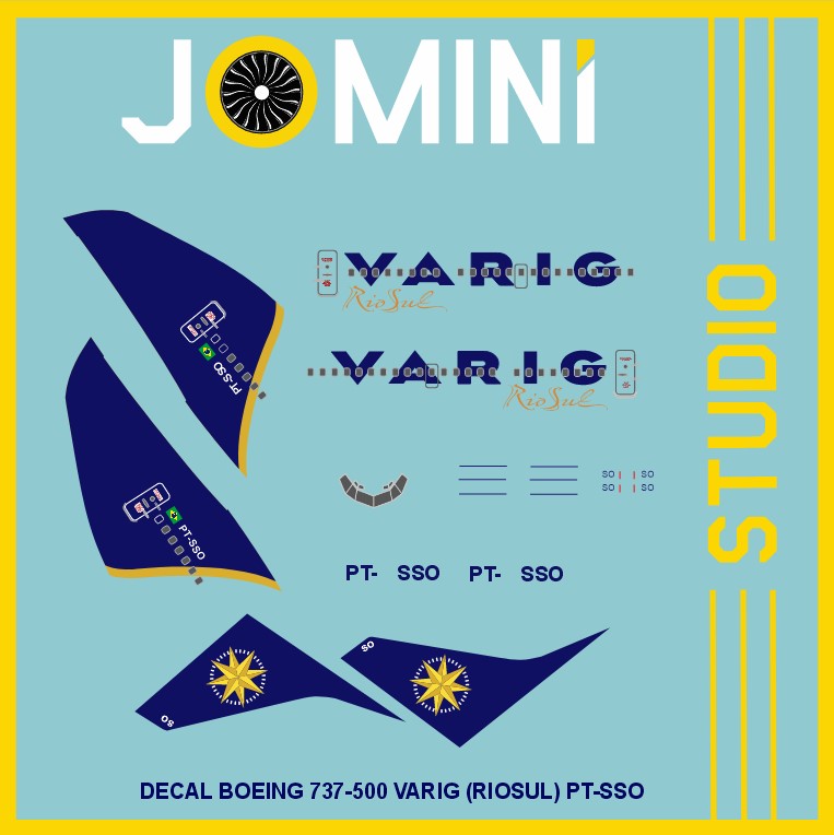 Decal Boeing 737-500 Varig (Rio Sul) PT-SSO