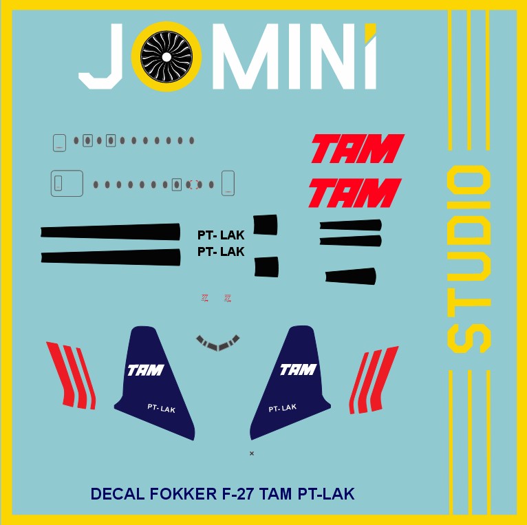 Decal Fokker F-27 TAM PT-LAK