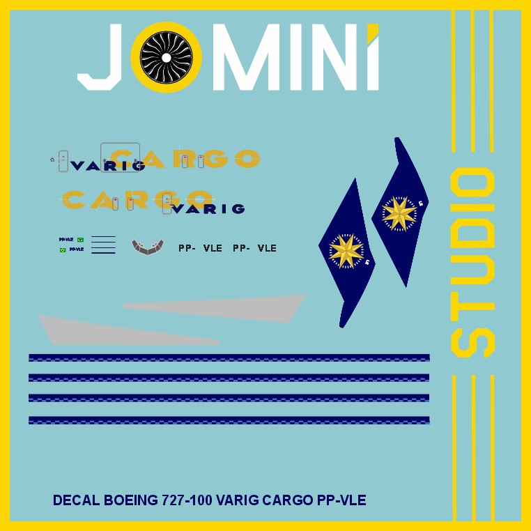 Decal Boeing 727-100 Varig Cargo PP-VLE