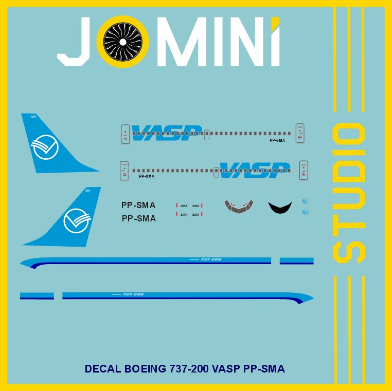Decal Boeing 737-200 Vasp PP-SMA