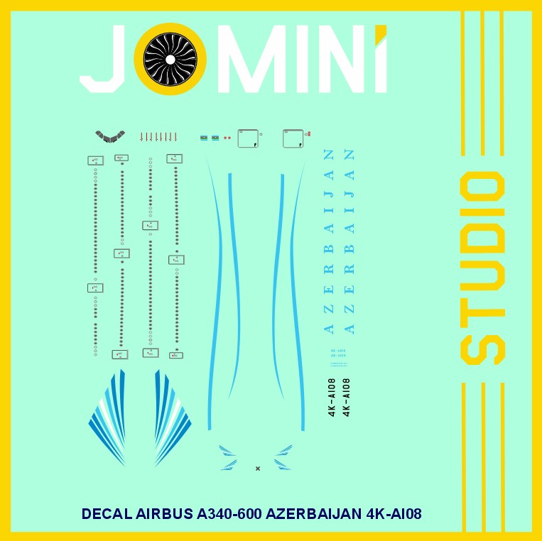 Decal Airbus A340-600 Azerbaijan 4K-AI08