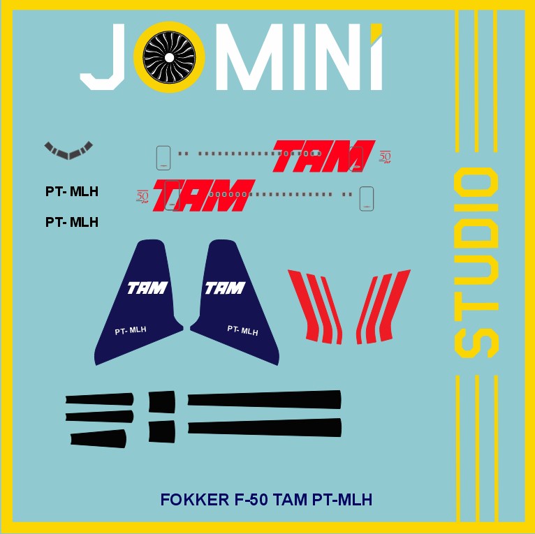 Decal Fokker F-50 Tam PT-MLH