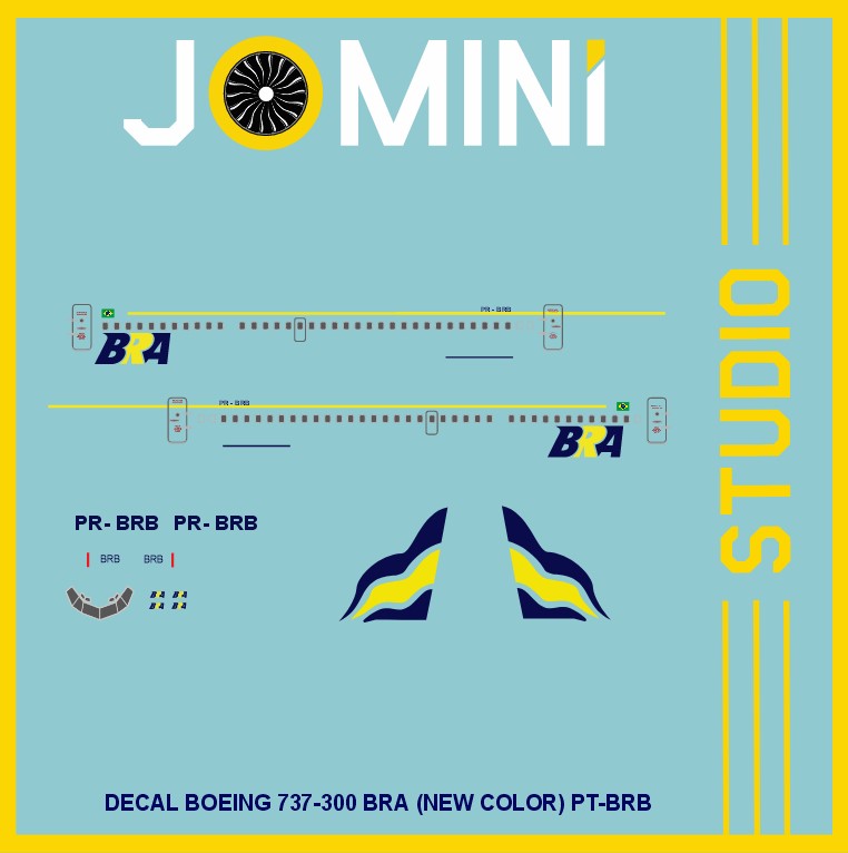Decal Boeing 737-300 BRA (New Color) PR-BRD