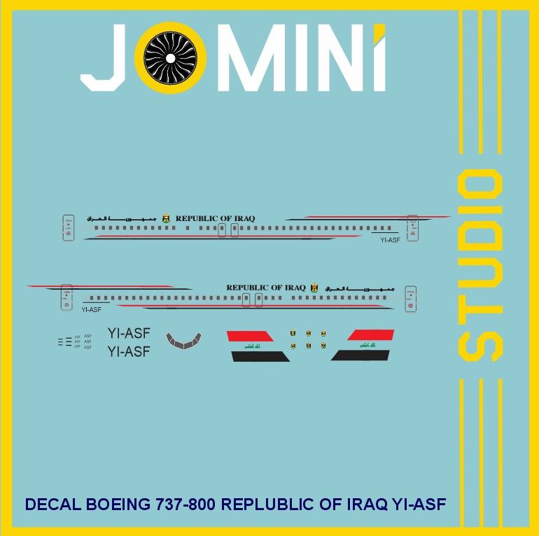 Decal Boeing 737-800 REPUBLIC OF IRAQ YI-ASF 