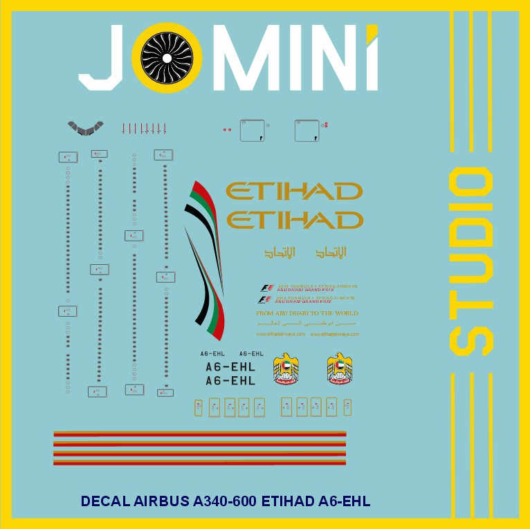 Decal Airbus A340-600 Etihad A6-EHL