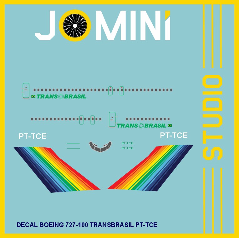 Decal Boeing 727-100 Transbrasil PT-TCE