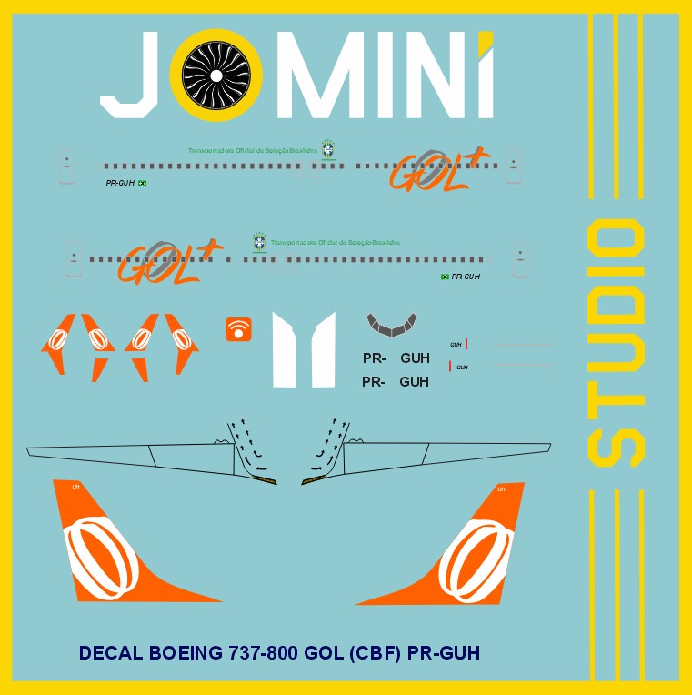 Decal Boeing 737-800 GOL (CBF) PR-GUH