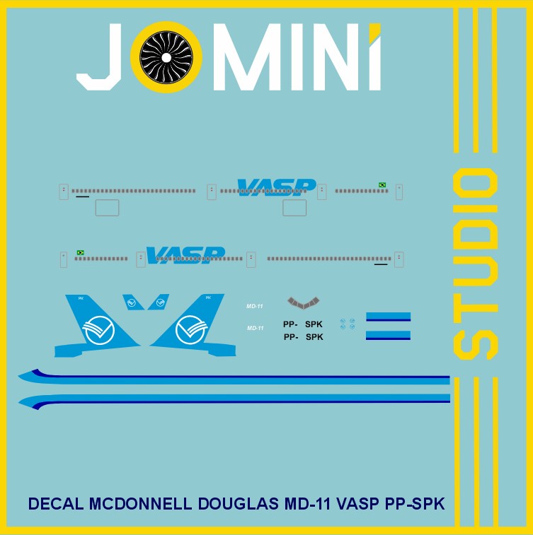 Decal Mcdonnell Douglas MD-11 Vasp PP-SPK