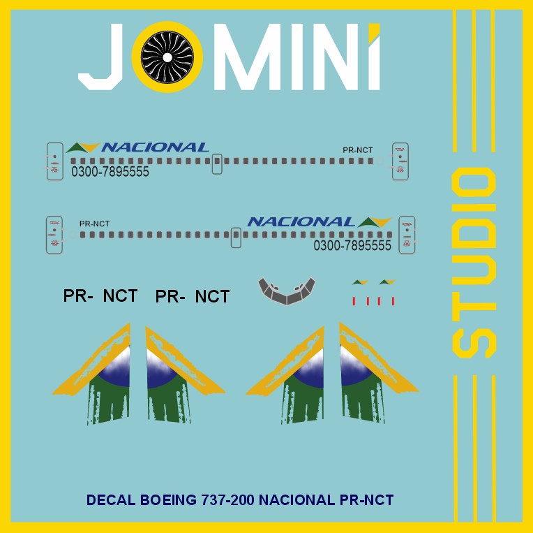 Decal Boeing 737-200 Nacional PR-NCT