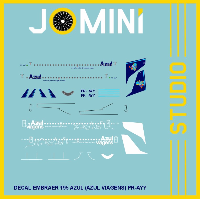 Decal Embraer 195 (AZUL VIAGENS) PR-AYY