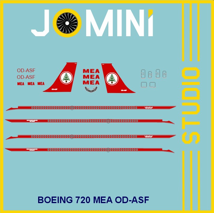 Decal Boeing 720 MEA OD-ASF