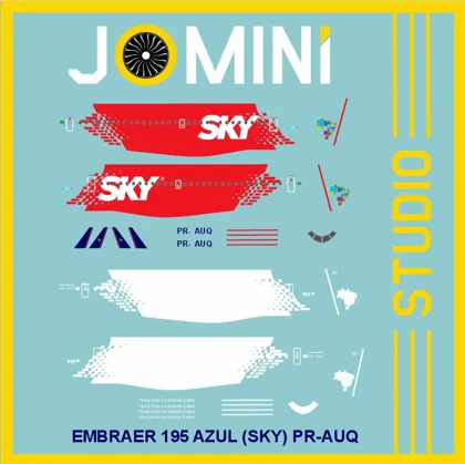 Decal Embraer 195 Azul (SKY) PR-AUQ