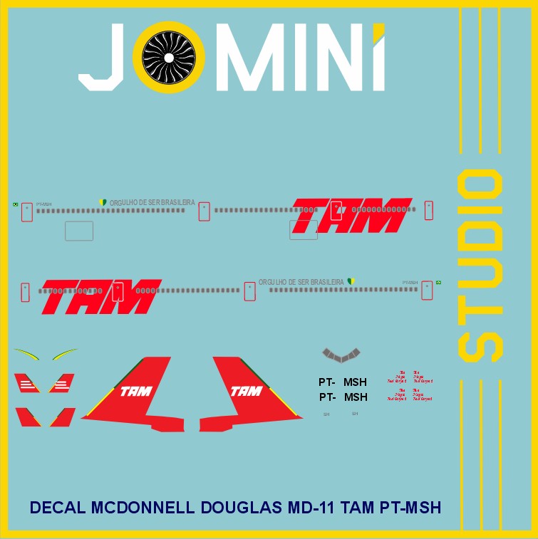 Decal Mcdonnell Douglas MD-11 Tam PT-MSH