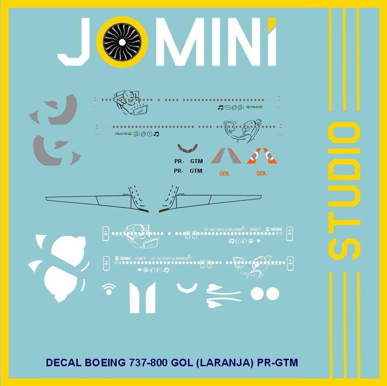 Decal Boeing 737-800 GOL (Laranja) PR-GTM