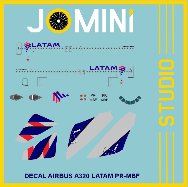 Decal Airbus A320 Latam PR-MBF