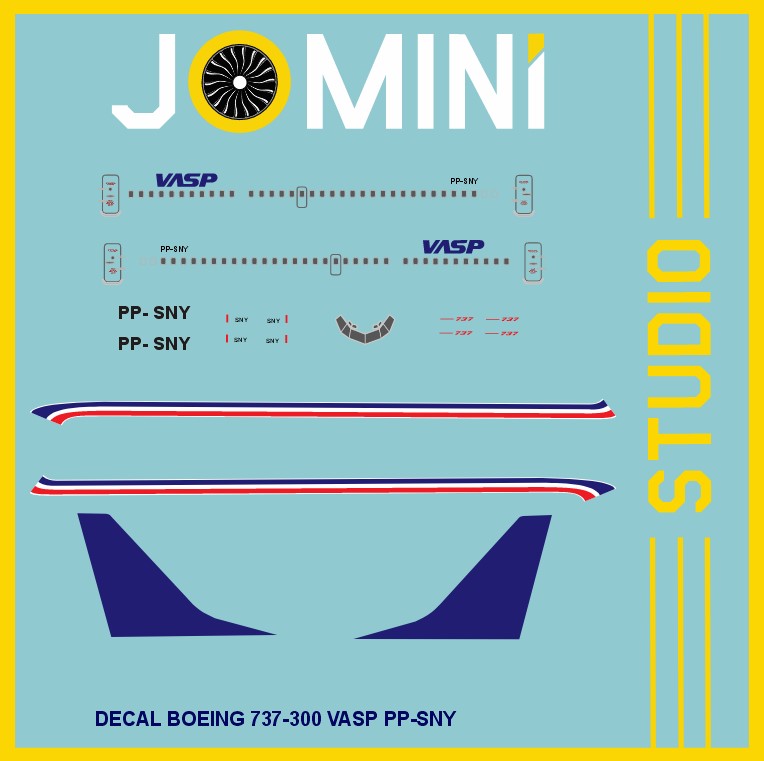 Decal Boeing 737-300 Vasp (Silver) PP-SNY