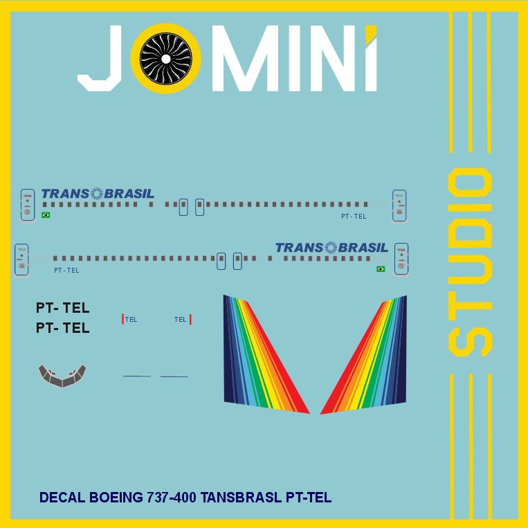 Decal Boeing 737-400 Transbrasil PT-TEL