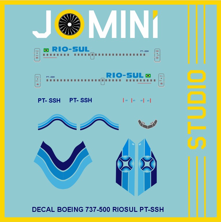 Decal Boeing 737-500 RioSul PT-SSH