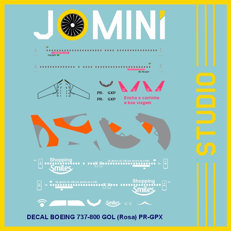 Decal Boeing 737-800 GOL (Rosa) PR-GPX