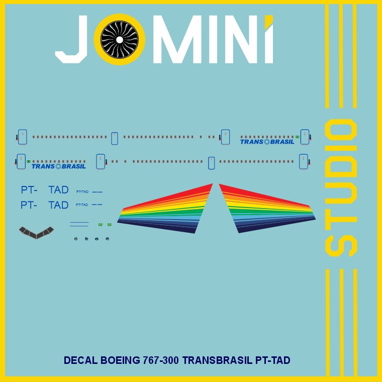 Decal Boeing 767-300 Transbrasil PT-TAD