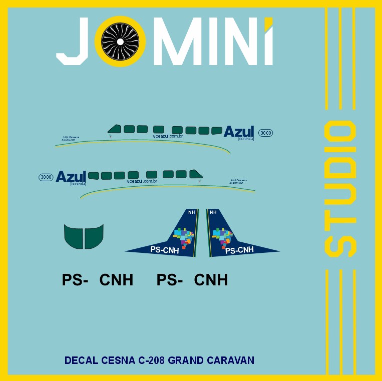 Decal Cessna Grand Caravan Azul PS-CNH