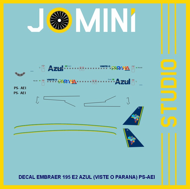 Decal Embraer 195 E2 (VISITE O PARANA) PS-AEI