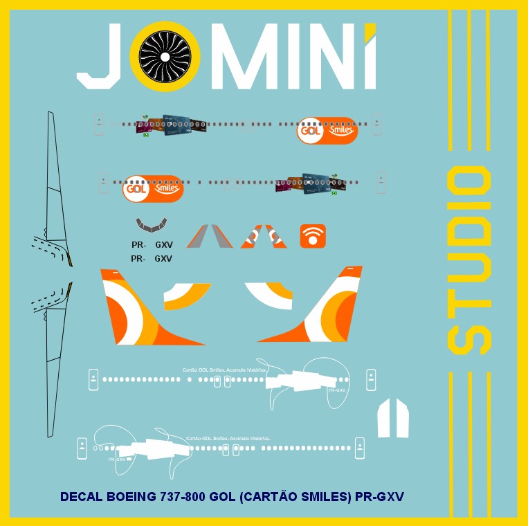 Decal Boeing 737-800 GOL (Cartão Smiles) PR-GXV