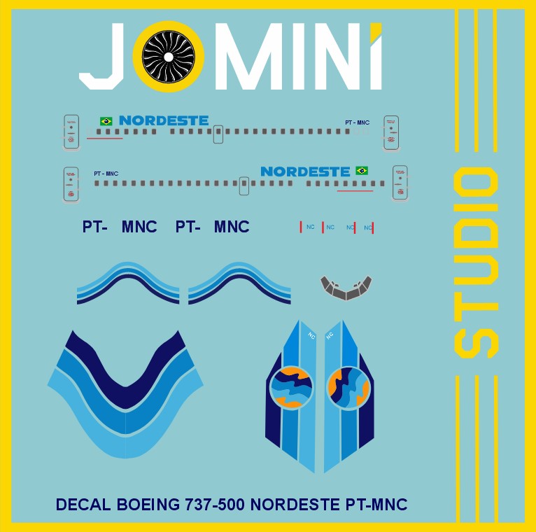 Decal Boeing 737-500 Nordeste PT-MNC