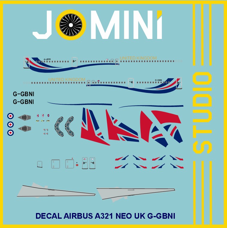 Decal Airbus A321 NEO UK G-GBNI