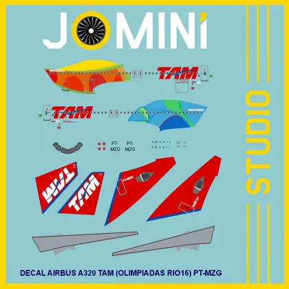 Decal Airbus A320 Tam (Olimpiadas) PT-MZG