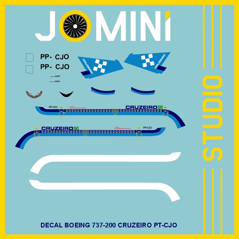 Decal Boeing 737-200 Cruzeiro PT-CJO