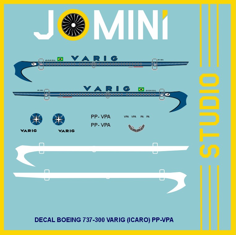 Decal Boeing 737-300 Varig (ICARO) PP-VPA