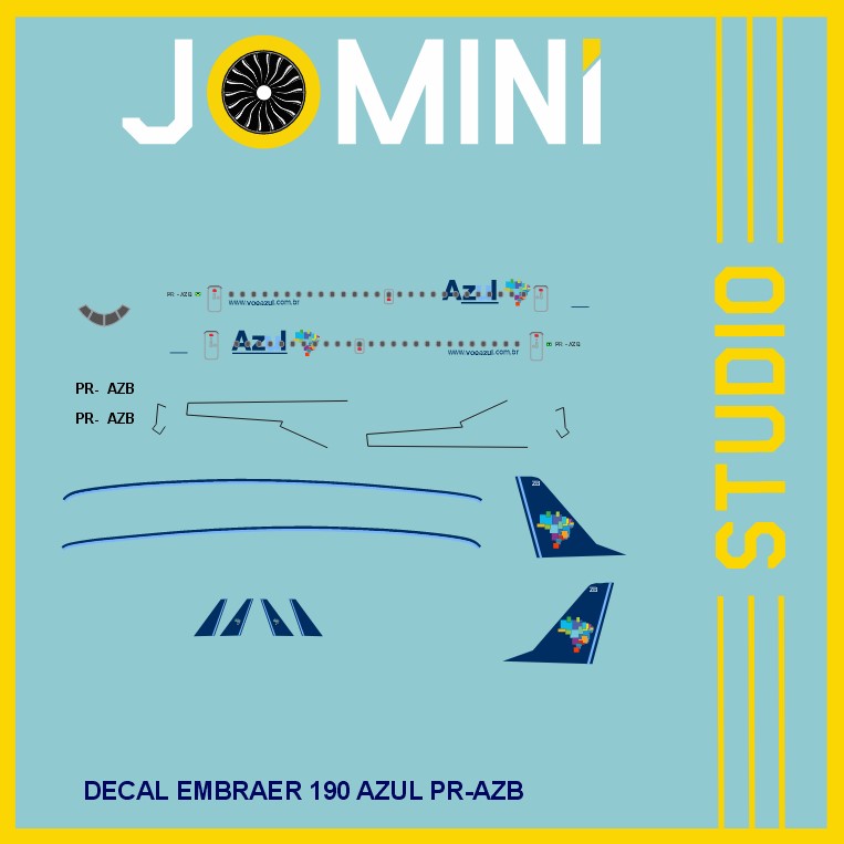 Decal Embraer 190 PR-AZB